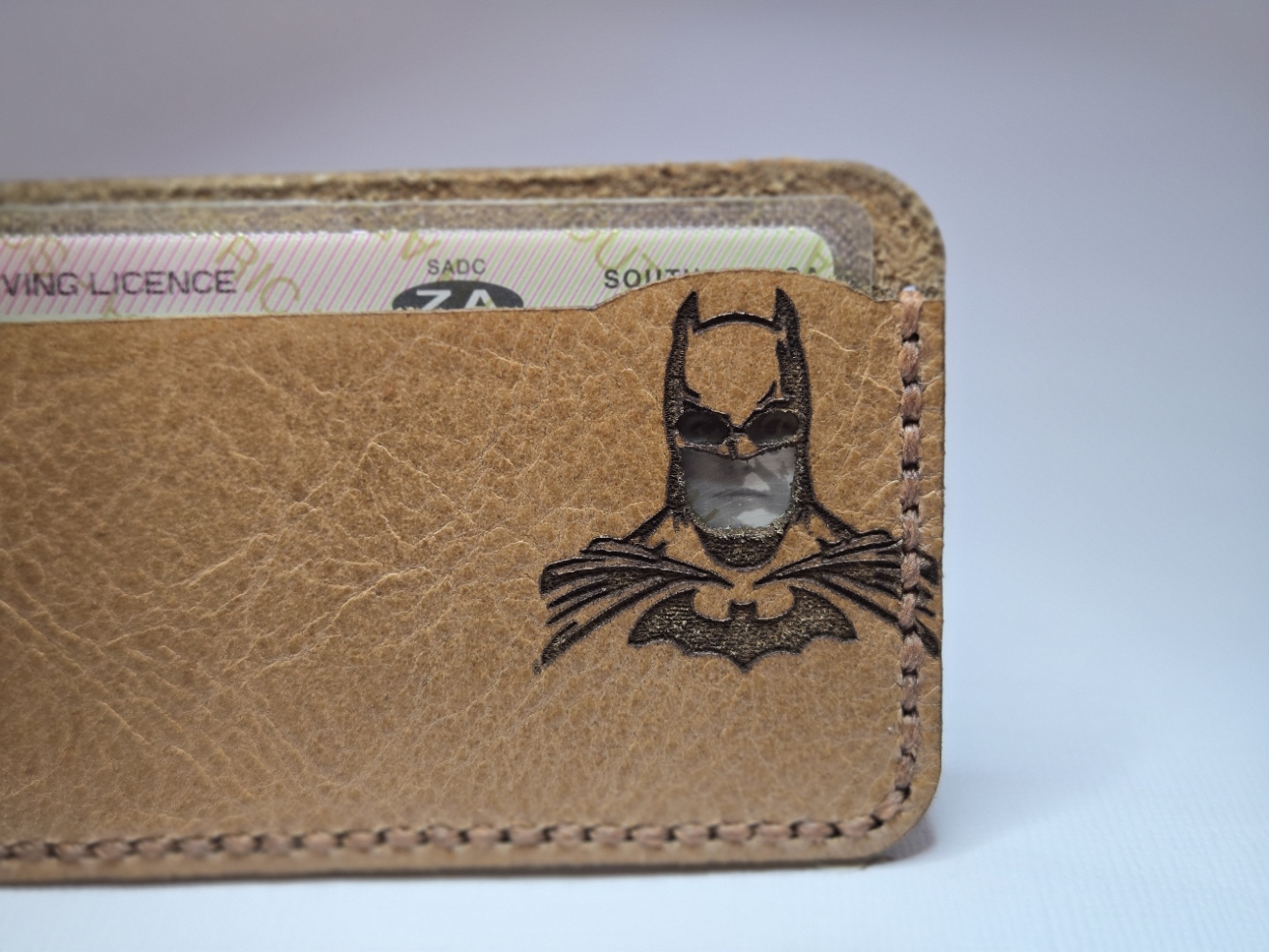 Light Brown Batman Leather Card Holder - Image 4