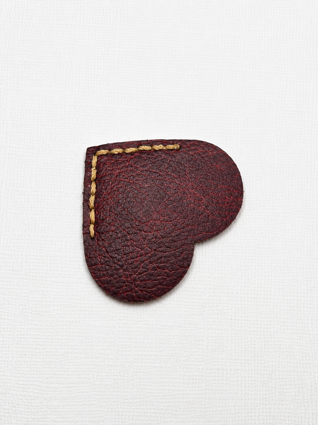 Burgundy Heart Leather Bookmark - Image 4