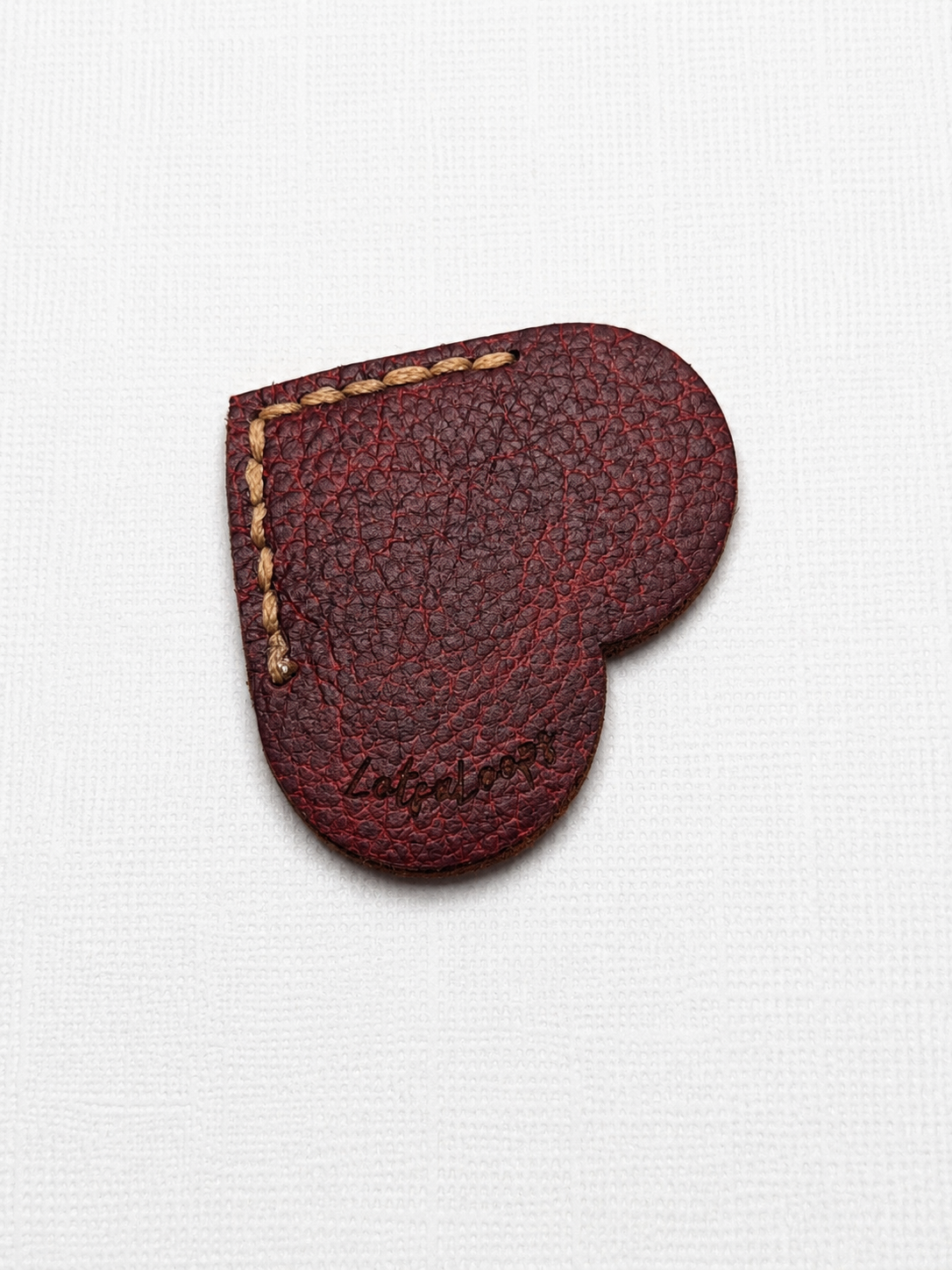 Burgundy Heart Leather Bookmark - Image 5